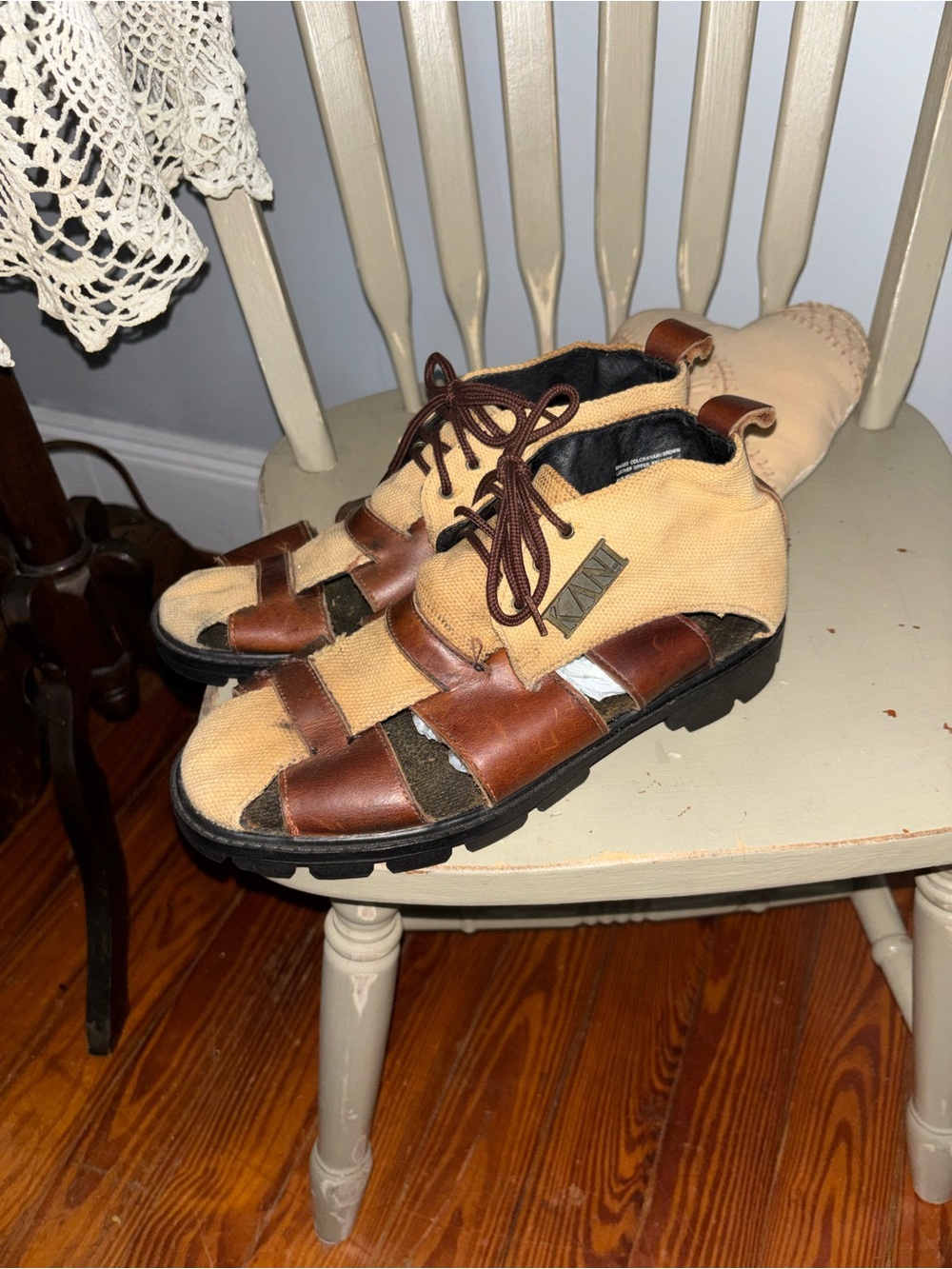 Karl Kani Men’s Fisherman Sandal in Brown & Tan